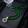 New Chinese Emerald Lucky Pendant Necklace Long Wild High-Grade Sweater Chain Simple Fashion Hanging Piece Pendant