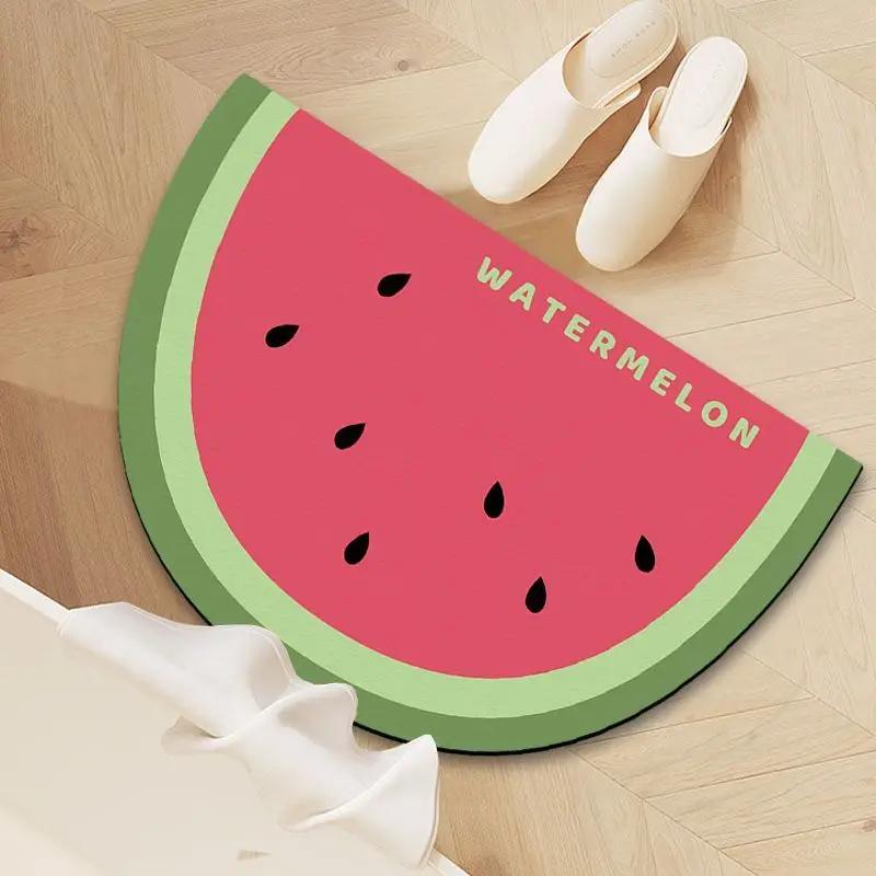 Carpet bathroom absorbent, dirt resistant, non slip floor mat, bathroom diatom mud foot mat, fruit shaped bathroom door