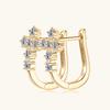 Silvere Glam Cross-border Best-selling Cross-shaped Moissanite Earrings, Women's U-shaped Personalized Hip-hop Ear Clips, Silver Gold-plated Earrings