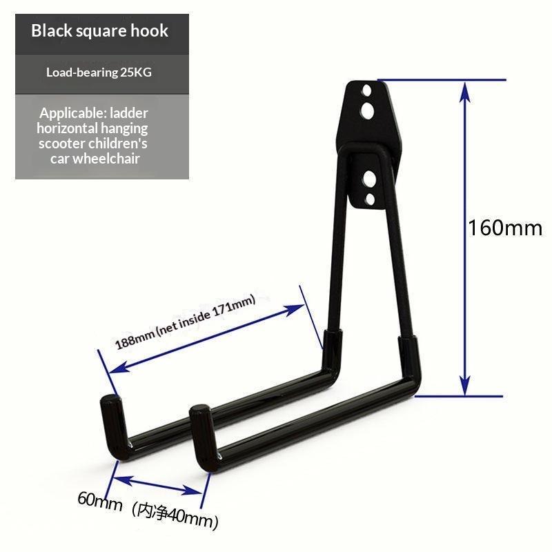 Heavy Duty Wall Mount Iron Hook Anti-Slip Garage Organizer Hanger for Bicycle Ladder Yard Tool Storage