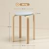 Set of 4 Round Stackable Stools in Grey Wood, diameter 40x45 cm