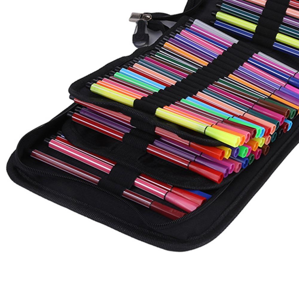 72/120 Slots Pencil Case Black Art Pencil Case Durable Pencil Case Organizer  Drawing