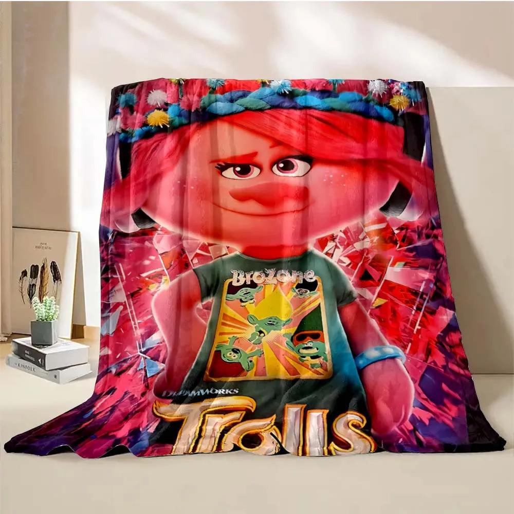 Cobertor Desenho Animado Trolls Juntos Quente Macio Fofo Tamanho King Manta para Criança Adulto Sofá Cama Cobertor de Quebra-cabeça Viagem Manta Presente