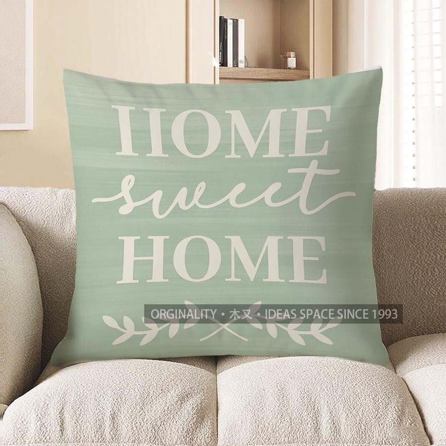 Décoration d'Intérieur Housse de Coussin Décorative Feuille Verte & Papillon Modèle Housse de Coussin Convient Pour Canapé Chambre à Coucher Voiture Housse de Coussin 45x45cm