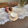 Vintage Lace Table Runner Hollow Flower Pattern Reusable Table Flag for
