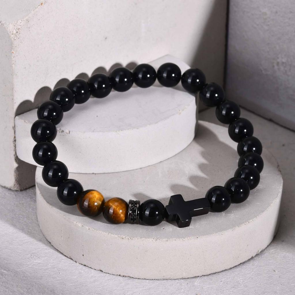 Natural Stone Bracelets For Dad Man Son Brother Boyfriend Stone Bangle Valentine's Day Anniversary Birthday Christmas Gifts