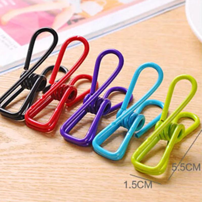 10pcs PP Excellent Quality Stainless Steel Clothes Peg Towel Sock Clip Pant Clothes Underwear Clips Small Metal Clips for Hanger