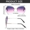 Retro Eyewear Shades UV400 Rimless Sunglasses Diamond Square Sunglasses Sun Glasses Oversized