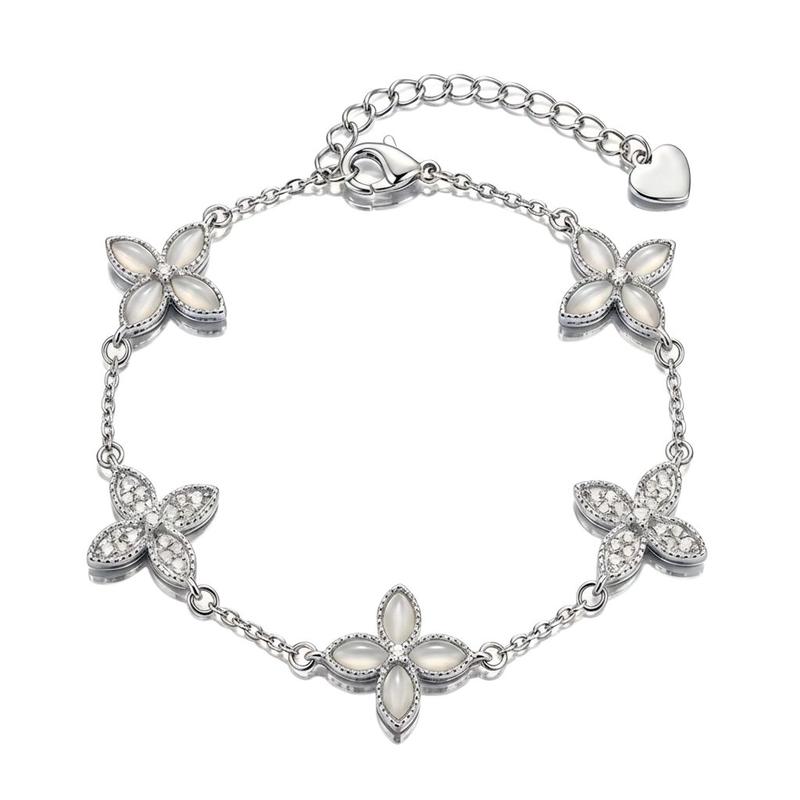 Barbie Bracelet Retro and beautiful French romantic four-leaf clover stacked cool mother-of-pearl light luxury classic gentle and elegant BBB0003CU золотой