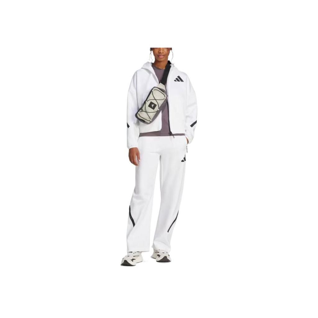 adidas Womens Z.N.E. Barrel Tracksuit Bottoms White/Black Women Streetwear JJ4747