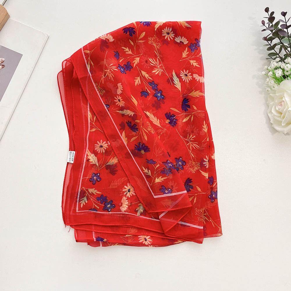 Breathable Silk Scarf Sun-Resistant Bandana Durable Beach Shawl  for Women