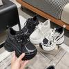 Fashion 10CM Women Autumn Breathable Mesh Microfiber Sneakers High Platform Wedge Shoes Fashion Women Lace-up Chunky Sports Dad Shoes