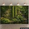 2D Vintage Courtyard Banner with Ferns and Yellow Flowers Photo Booth Background Cloth
