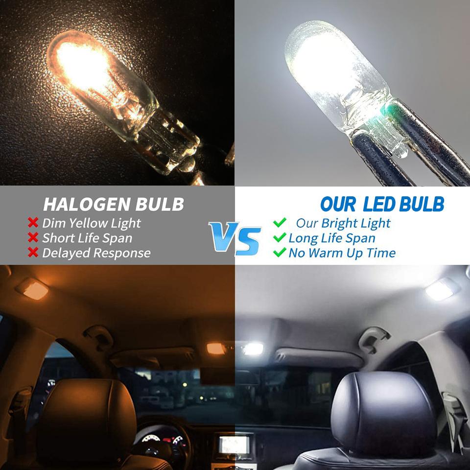 10x High Quality Led T10 W5W Sapphire Cob Car Light Original Auto License Plate Motor Wedge Door Reading Trunk Lamp Bulb 12V