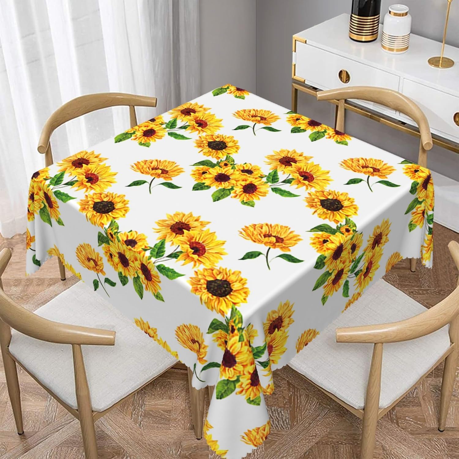 Zonnebloemprint Rechthoekige Tafelkleed voor Tafeldecoratie Boerderij Geel Bloemen Keuken Eetkamertafelkleed Bruiloft Feest Decoratie 140x200cm