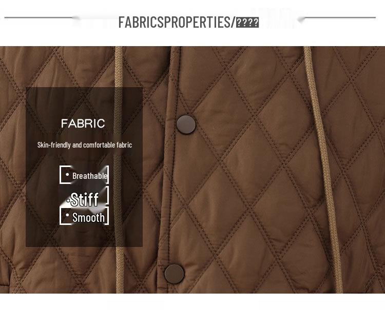 Jachetă de iarnă stil coreean argyle - Casual, ușoară, cu glugă și care subțiază.