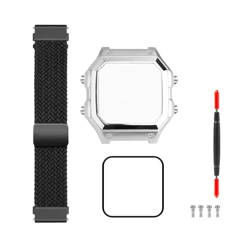 For Casio AE1200 Metal Watch Case 304 Stainless Steel Modified Watch Film Glass Watchband Watch Ring Front Cover Baffle Bezel