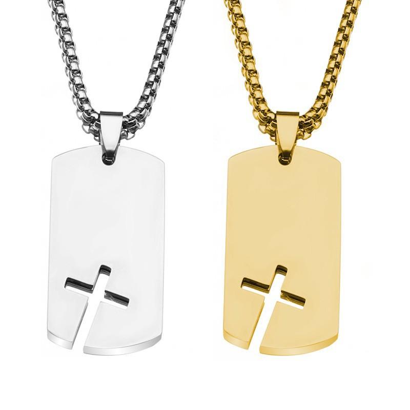 Hollow Cross Army Brand Necklace Simple Men's Pendant
