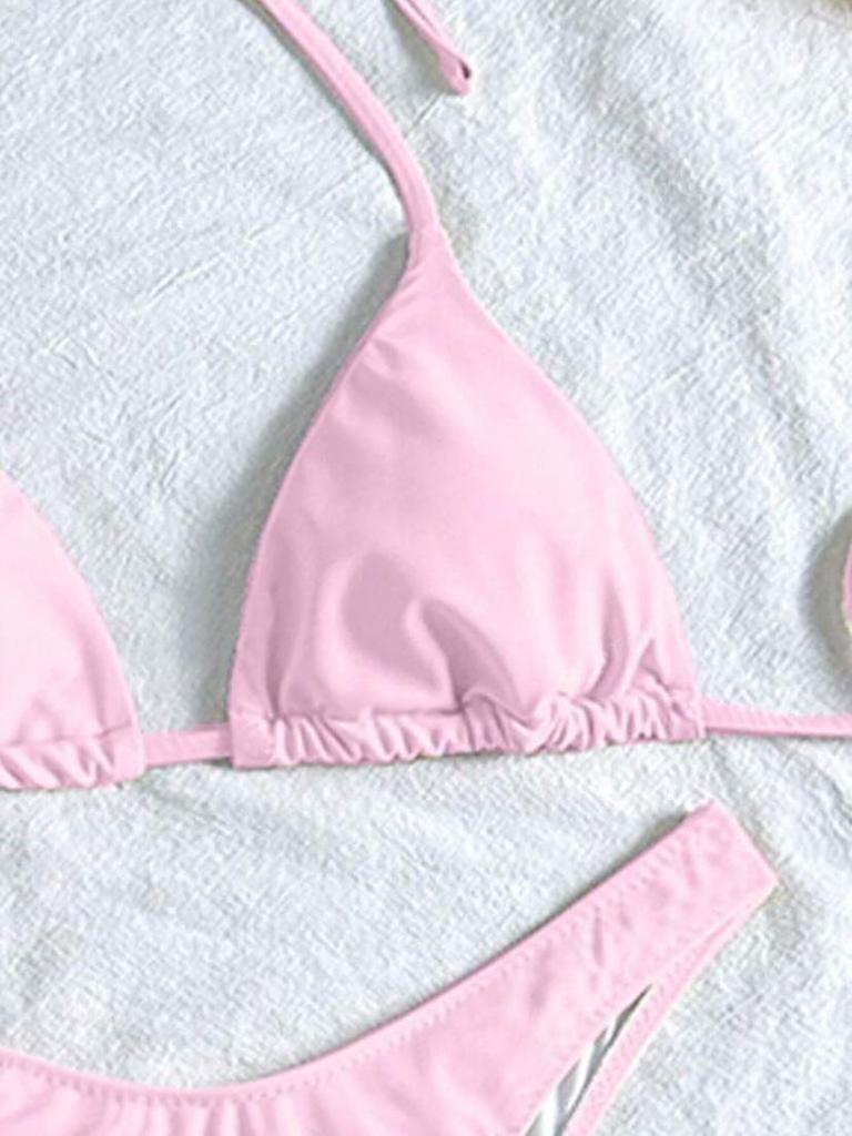 2025 Europäischer & Amerikanischer Print Rückenfreier Neckholder Bikini - Sexy Split Urlaubsbademode für Damen