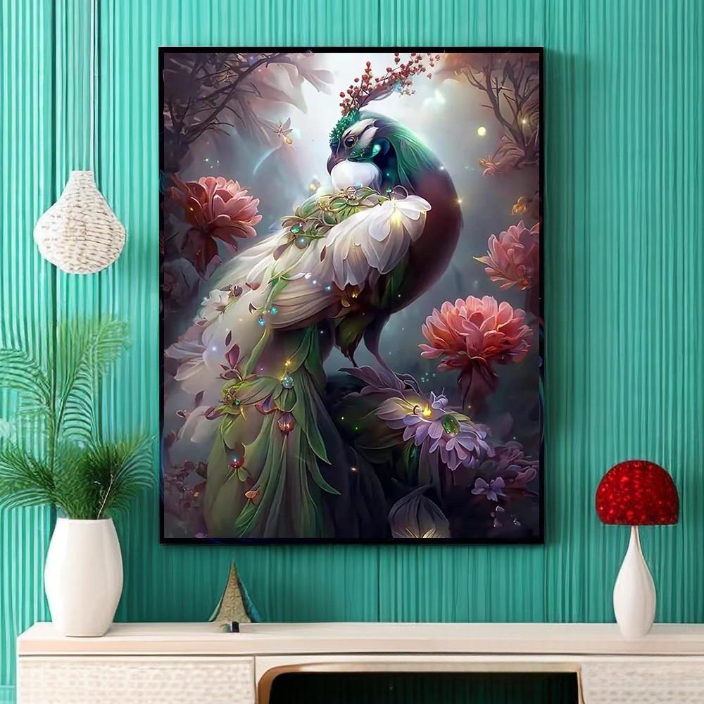 Peacock Diamond Painting Round Diamond Full Diamond Square Diamond Living Room Bedroom Decorative Painting