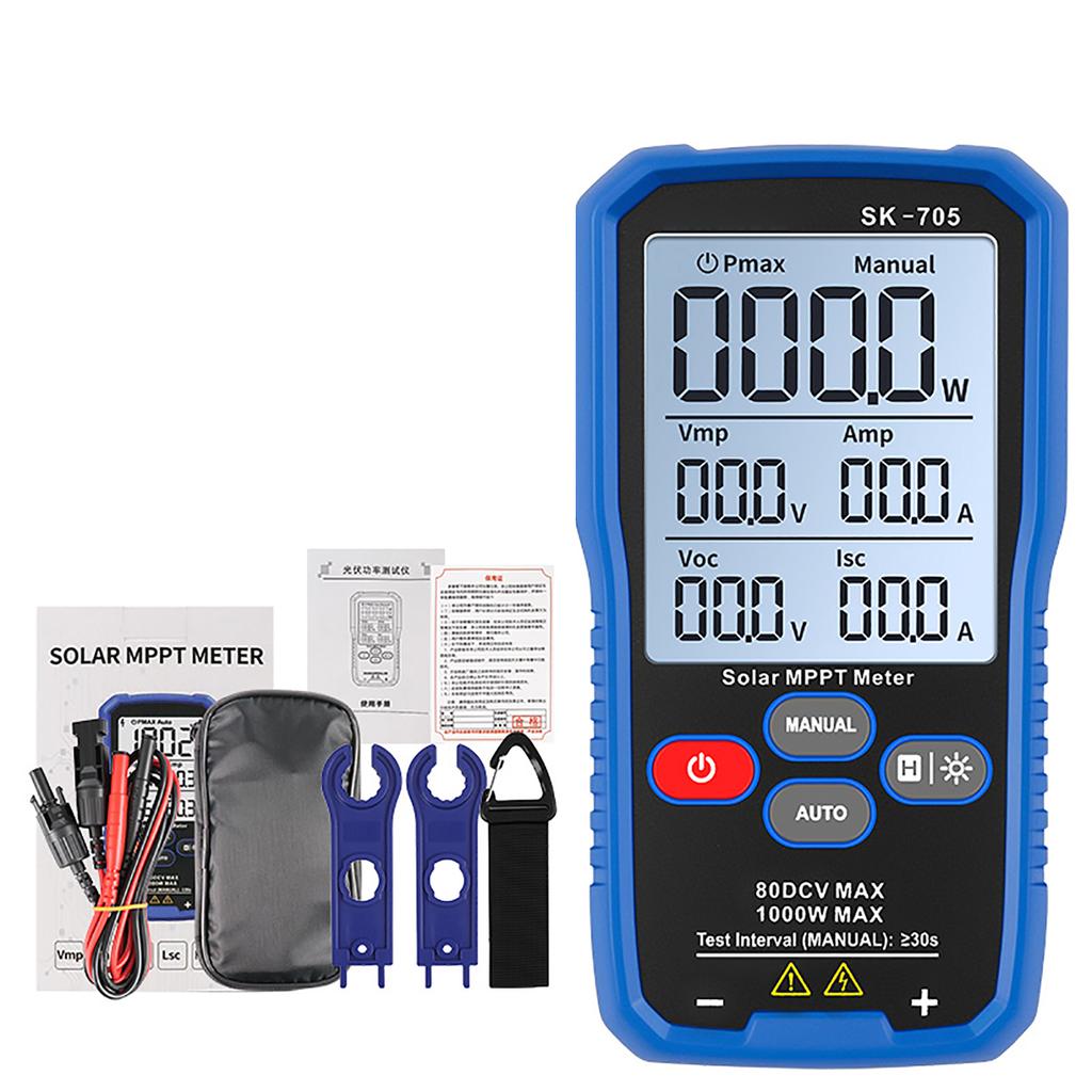 Solar Panel Power Tester Photovoltaic Module Analyzer with 3.2 Inch Large Display Multi Contact4 Test S Hanging Hook