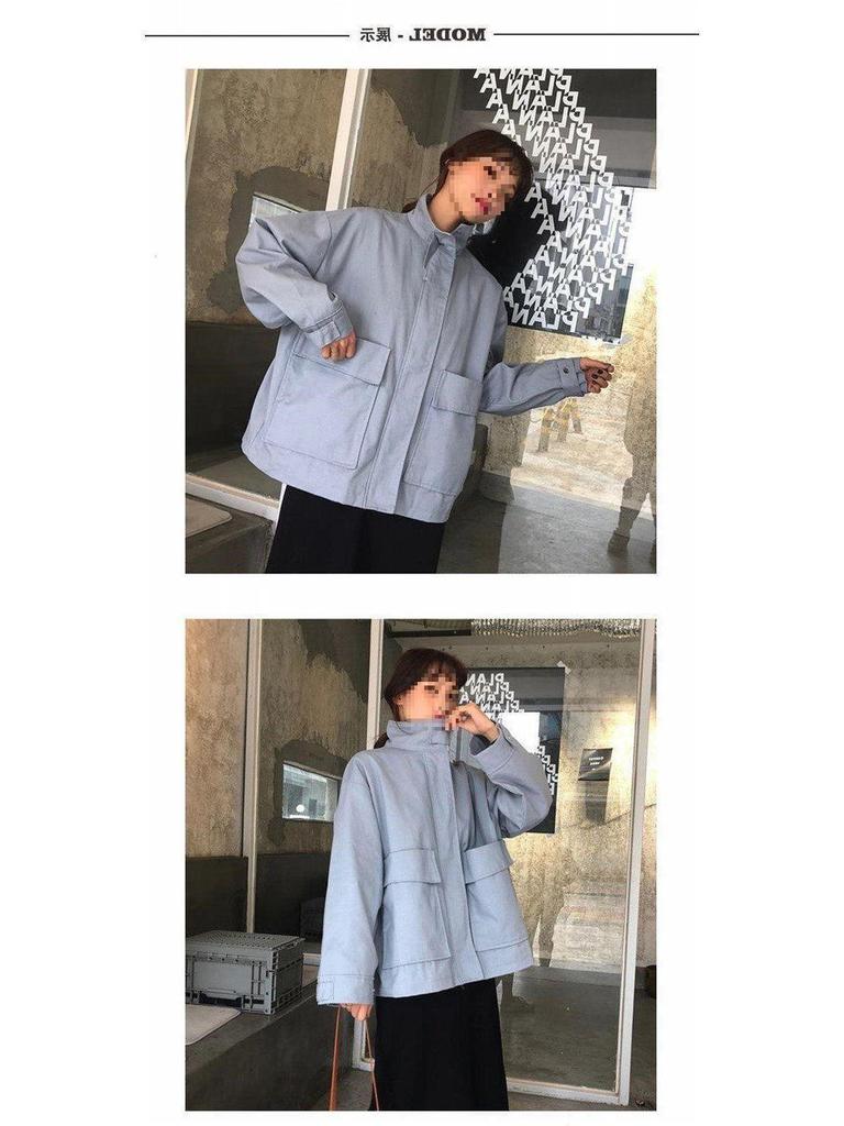 2025 Autumn/Winter Korean Style Loose Short Jacket for Female Students - Harajuku & Hong Kong Style Versatile Windbreaker.