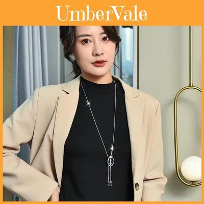 Fashion Woolen Sweater Chain Jewelry With Crystal Tulip Pendant For Womens Casual Style