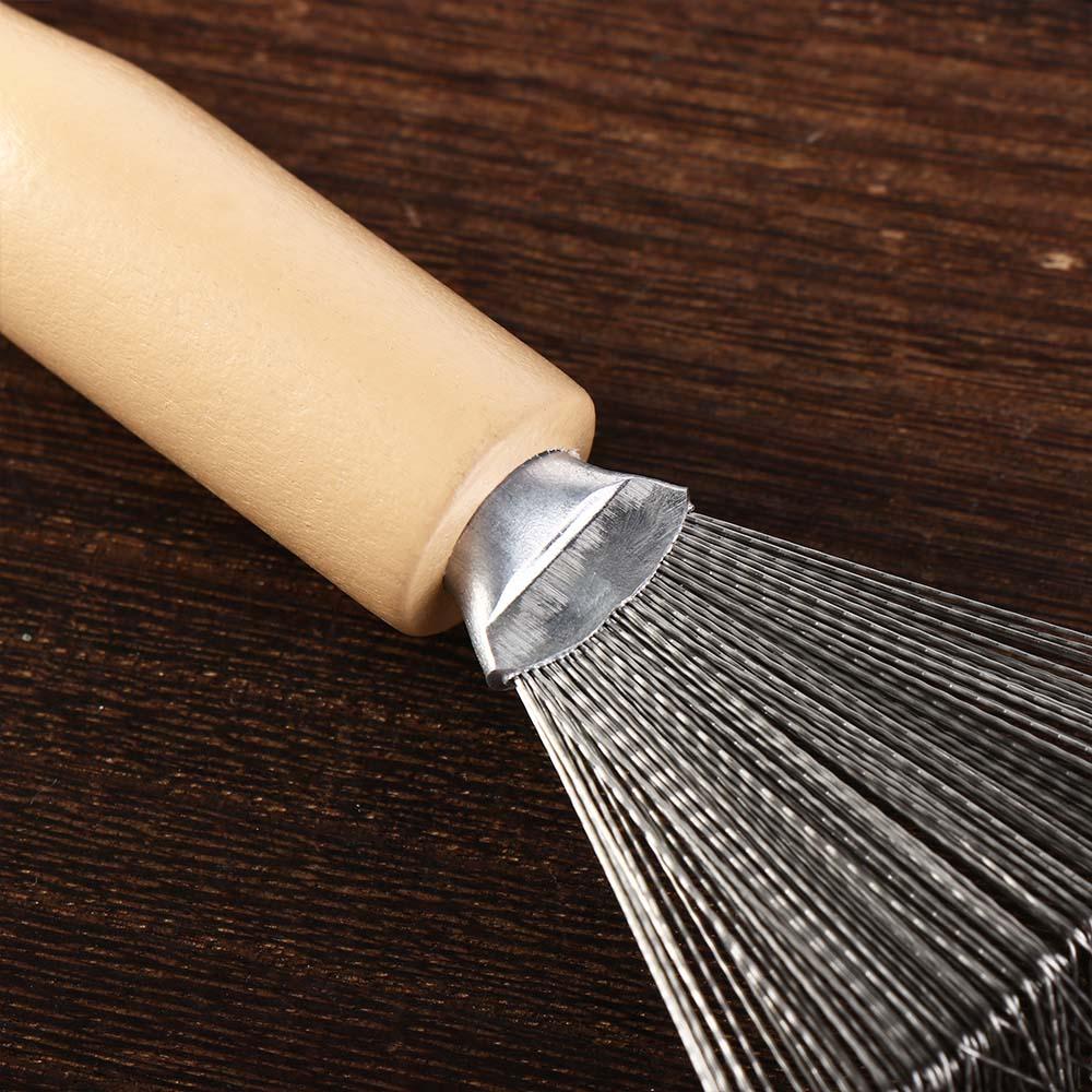 Wooden Handle Salon Rake Portable Hair Brush Cleaner Dirt Remover   Home