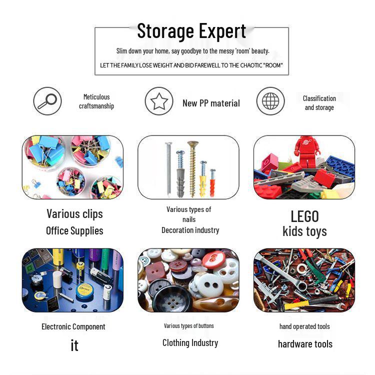 Plastic Drawer Parts Storage Box for LEGO and Tool Organization