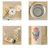 Stainless Steel Insulated Cup Cute Cartoon Flowers Korean Version Tulip Thermos Cup with Lid Portable Simple Water Drink Bottle