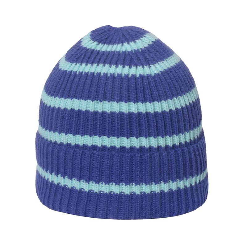 Autumn and Winter Parent-child New Wool Hat Men's and Women's Simple College Style Striped Knitted Hat Couple