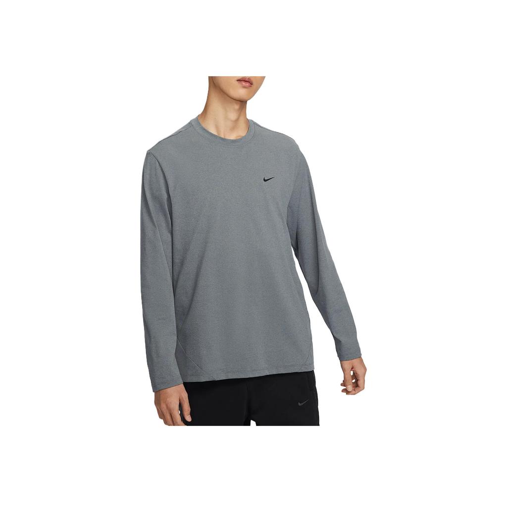 Nike Icon Dri-Fit Atmungsaktiv Schnelltrocknend Weich Leicht Pullover Langarm T-Shirt Herren Tops Rauchgrau Schwarz FZ0671-084