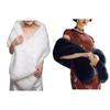 Cachecol de Pescoço Feminino para Festa de Casamento de Inverno Cor Sólida Shawl Quente de Pelúcia para Traje Formal