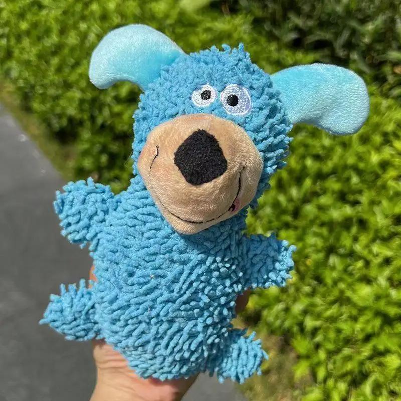 

Interactive Squeaky Dog Toys for Aggressive Chewers Tough Bite Resistant Chew Toys for Teeth Cleaning Puppy Teething Toys XS синий