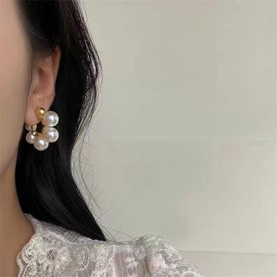 New Fashion C-shaped Large Pearl Earrings  for Women Girl Gift Jewelry Wholesale
