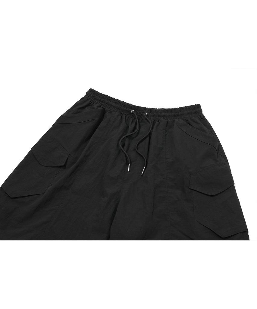 Compagno Bermuda Cargo Nylon Pants Black