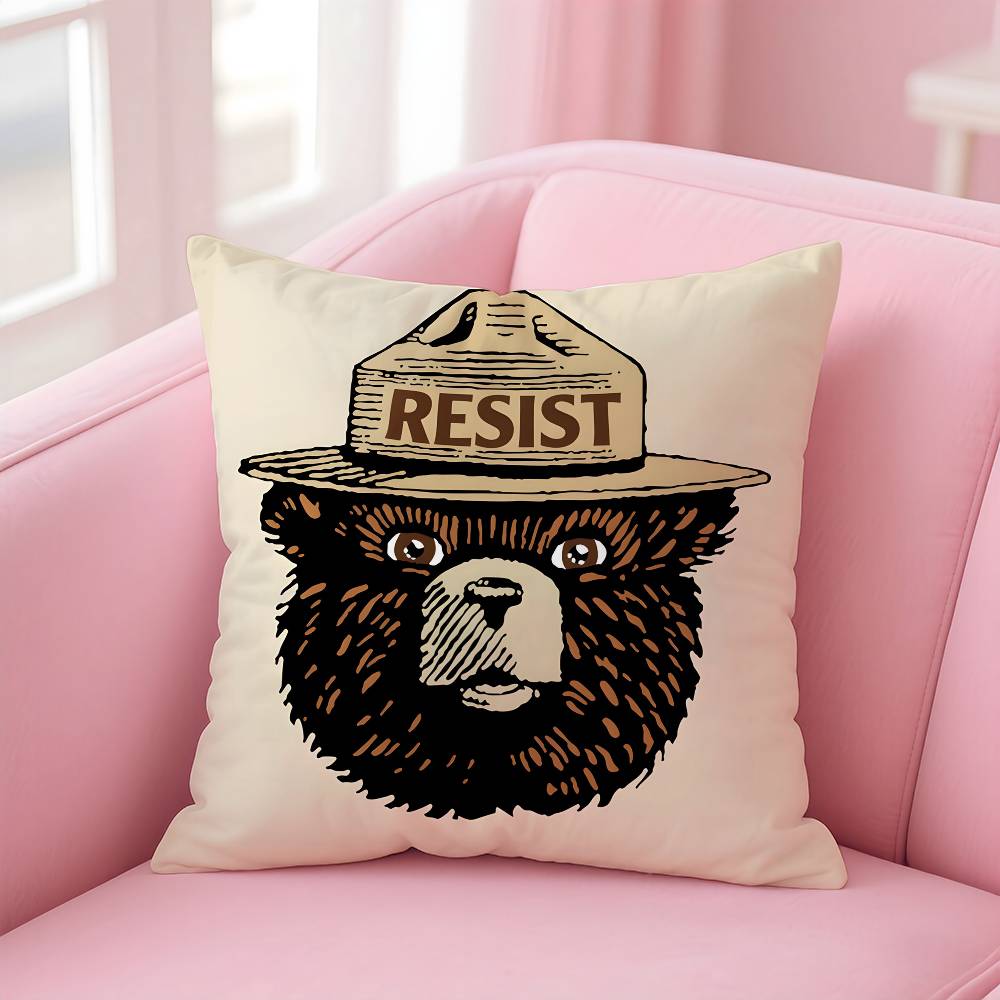 Anime S-Smokey B-Bear Pillow Case pattern printing pillowcase living room sofa cushion cover bedroom room decor