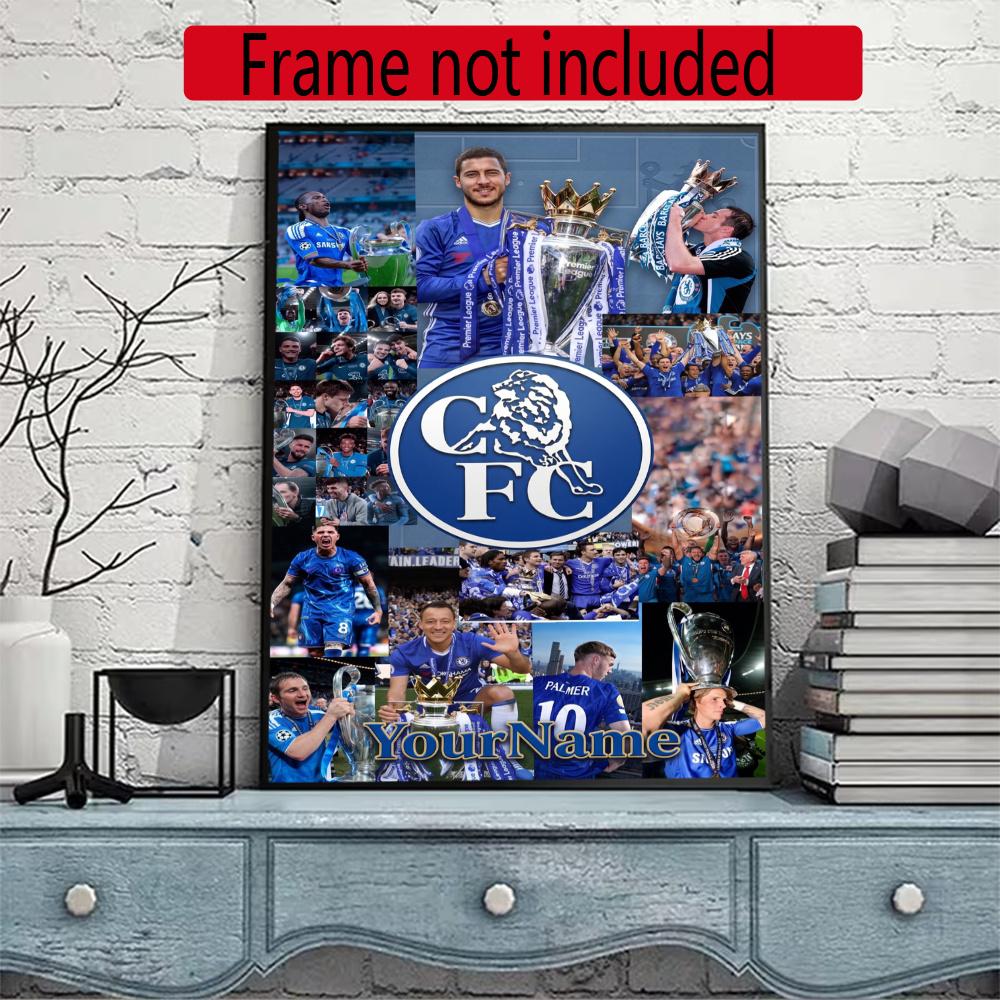 Chelsea Fc Customize Your Name Diamond Painting Round Diamond Rhinestones Mosaic Diamond Embroidery Wall Paintings Rhinestones Gift Frameless
