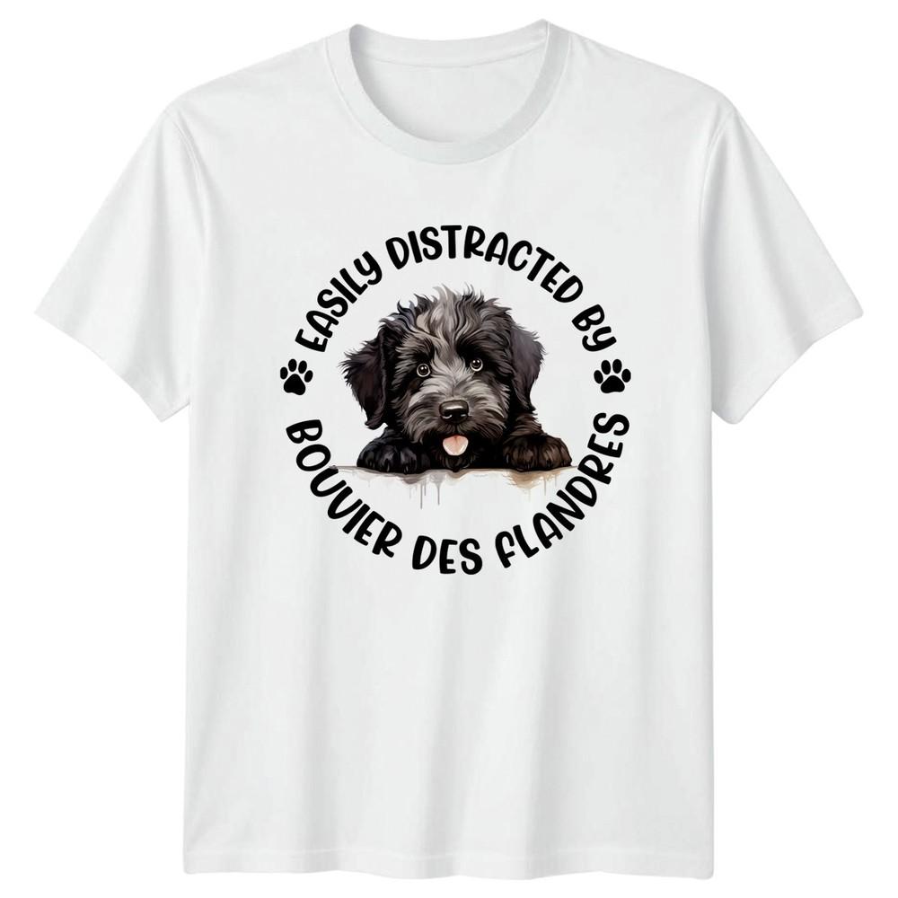 Easily Distracted By Bouvier Des Flandres Unisexs TShirt Unisexs Tee Graphic Top S