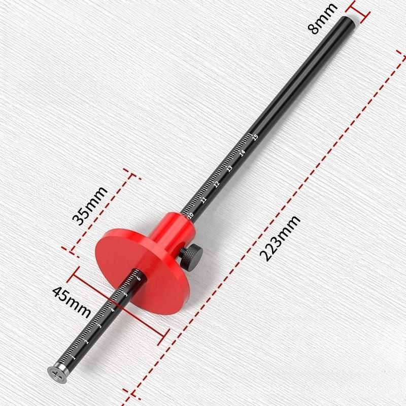 

15cm/6inch Fine Wooden Tenon Scriber Quick Depth Measurement Marking Ruler Parallel Line Drawing Tool Adjustable Scribing Ruler