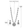 ZAVERI PEARLS Antique Silver Tone Temple Necklace Set For Women
