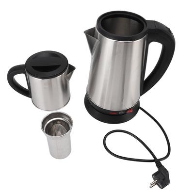 Elektrisches Türkisches Teekessel-Set 1L und 2L Edelstahl Schwarz und Kräutertee-Bereiter Doppel-Kessel Türkisches Teekannen-Set für Zuhause
