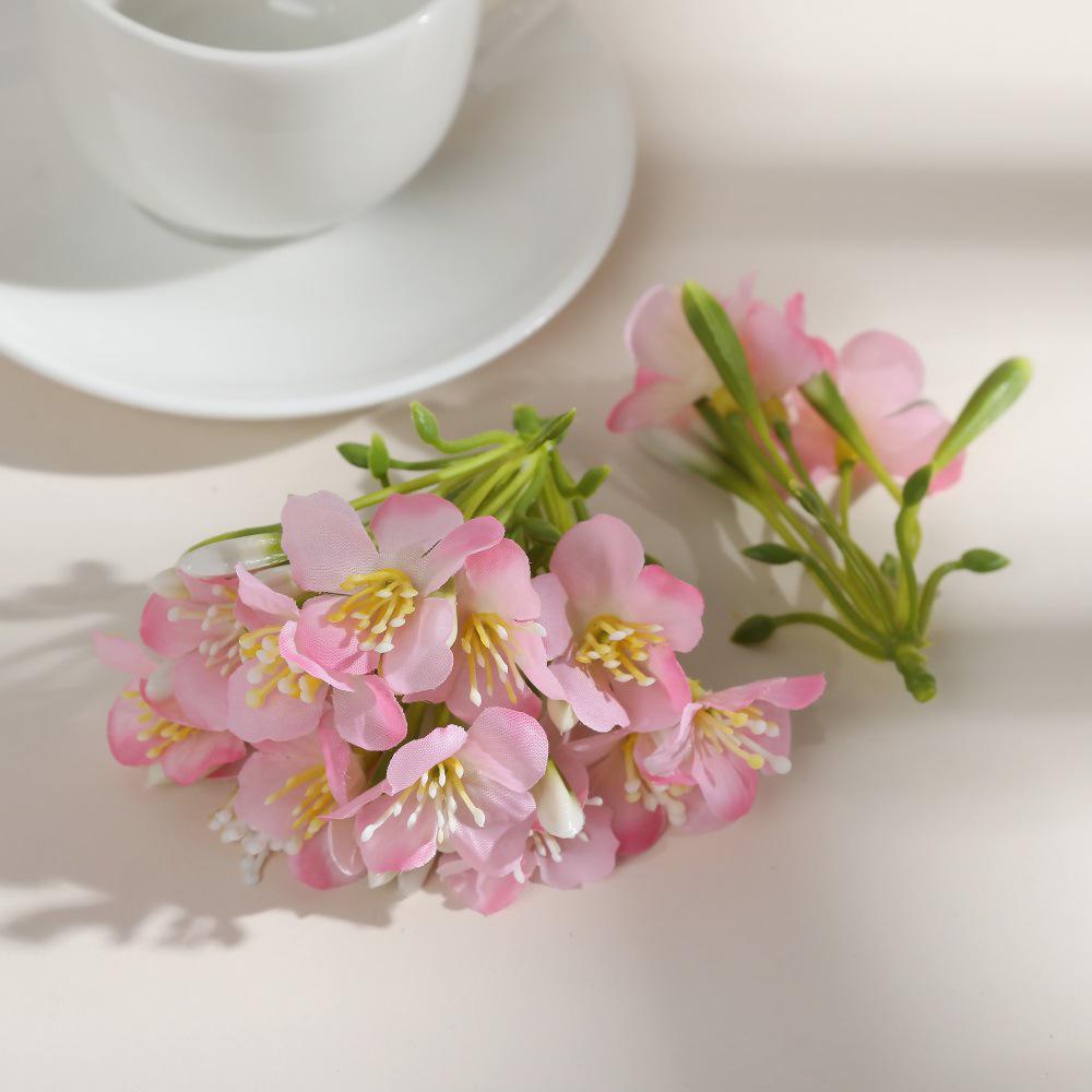 3-Flower Simulation Plum Blossom Silk Hair Accessories for DIY and Weddings
