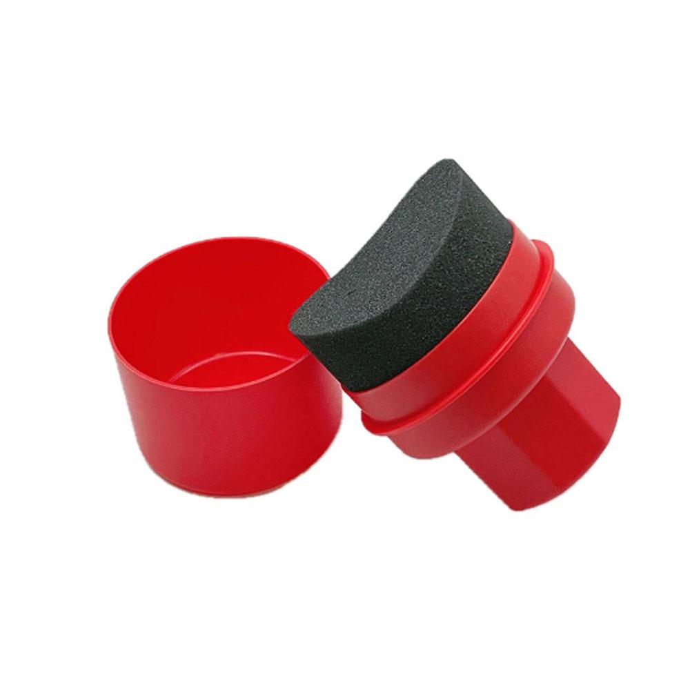 

1 шт., губка для полировки автомобильных шин, аппликатор для автомобильного воска с крышкой, изогнутая форма, легкие инструменты для полировки шин, щетка для чистки красный