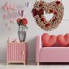 Valentine's Day Fabric Heart Wreath - Oatmeal Red Wedding Decoration