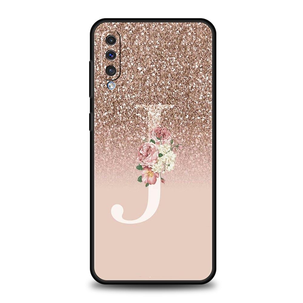 Letter Pink Shiny Phone Case For Samsung Galaxy A56 A36 A26 A34 A17 A16 A06 A14 A12 A54 A72 A24 A22 A20e A52 A50 A40 A32 Cover