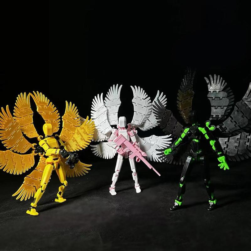 Cartoon Movable Figure With Wings Assembleable Male And Female Luminous Figure Toys