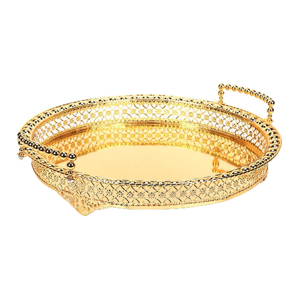Fruit Basket Organizer Metal Plate for Dresser Dining Room Centerpiece Aureate