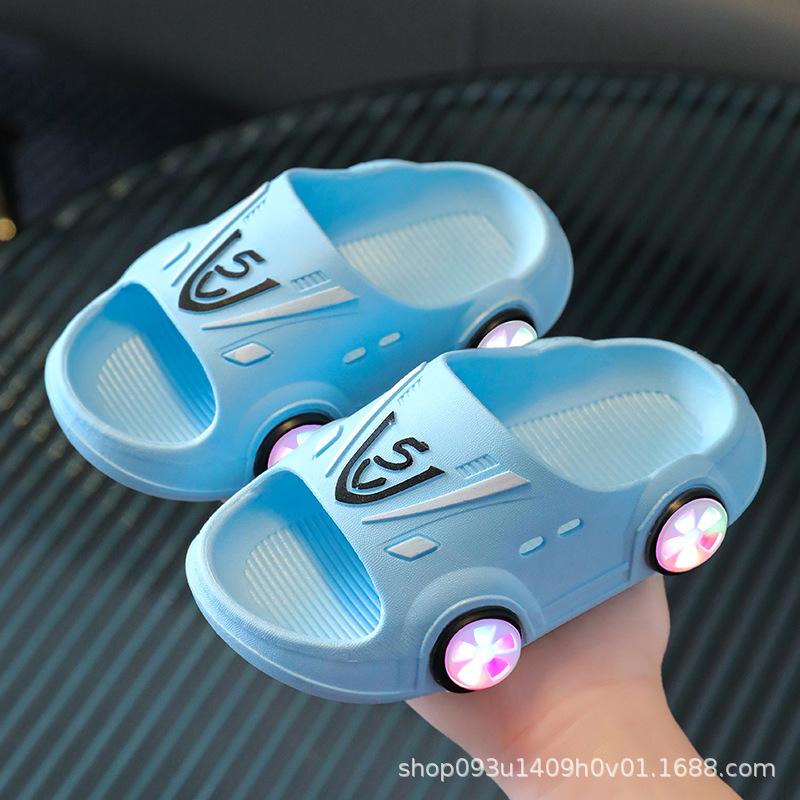 Fashion CINESSD Kids Luminous Slippers Summer Sandal Indoor Outdoor Soft Anti-slip Cartoon Car Kids Shoes Personality Children Sandals