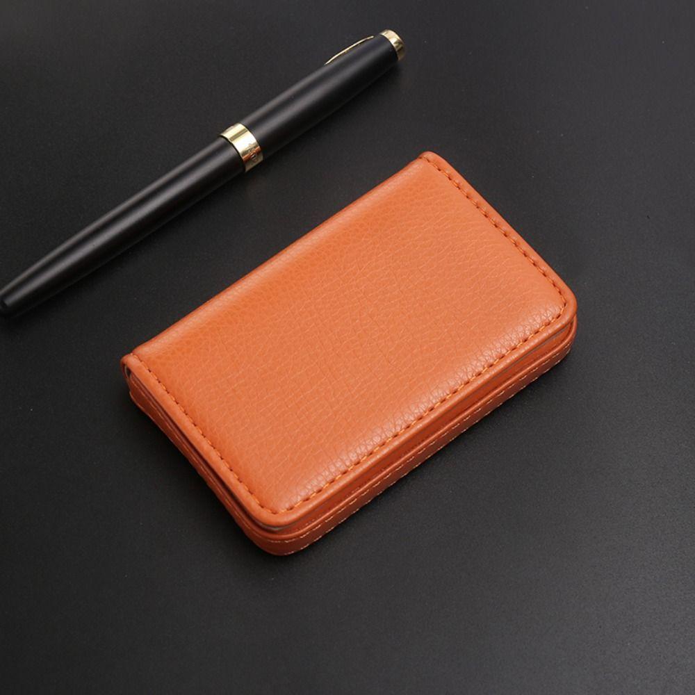 Business Card Holder PU Leather Name Card Pocket Top Card Case  Gift